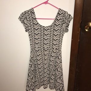 Black and white skater dress